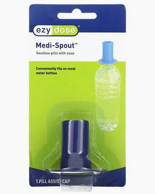 Ezy Dose Medi-Spout pill assist cap blister pack for water bottles, medical supply