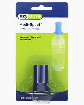 Ezy Dose Medi-Spout pill assist cap blister pack for water bottles, medical supply