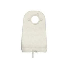 White medical ostomy bag with top opening, designed for secure home health care use