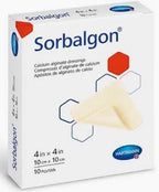 Box of Sorbalgon calcium alginate wound dressings, 4x4 inch, 10 count
