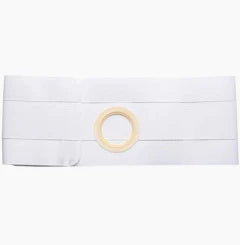 Special 7" Left, Beige, Regular Elastic, Nu-form Belt, 2x-large, 3-1/8" Center Placement Opening, Custom: 56" Overall Length With Single Auxillary