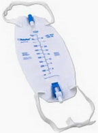 Medical urine drainage bag with measurement markings and adjustable straps