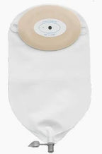ostomy bag for medical supply, white with adhesive barrier and drainable closure