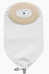 ostomy bag for medical supply, white with adhesive barrier and drainable closure