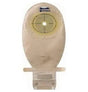 Transparent ostomy bag for medical use, with adhesive barrier and drainable closure