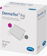 DermaTex Ag Silver moisture-wicking medical dressing box with product illustration