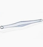 Clear plastic medical tweezer on white background, essential medical supply.