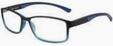 Black rectangular eyeglasses with blue accents, modern prescription glasses for vision care