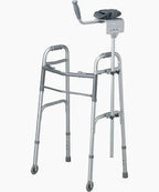 Adjustable medical walker with arm support and wheels for mobility assistance
