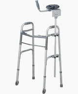 Adjustable medical walker with arm support and wheels for mobility assistance
