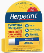 Herpecin L lip balm package for cold sore and chapped lip protection with SPF 30.