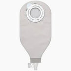 Ostomy pouch with adhesive ring and drainable closure for medical supply needs