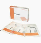Cuticerin sterile medical dressings in packaging beside product box on white background