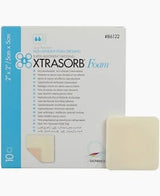 Xtrasorb Foam wound dressing 2 x 2 inch box with one square pad, medical supply product