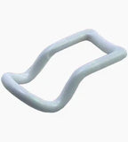White plastic medical tubing clamp for secure closure of fluid lines