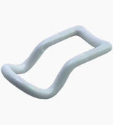 White plastic medical tubing clamp for secure closure of fluid lines