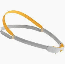 Adjustable gray and yellow CPAP headgear strap for sleep apnea mask