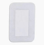 Sterile adhesive medical bandage pad for wound care on a white background