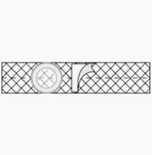 Adhesive medical patch with grid design and circular central area, isolated on white background.