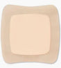 Square beige adhesive medical bandage for wound care or sensitive skin protection