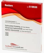 Hydrocolloid dressing box with foam backing for wound care and healing support