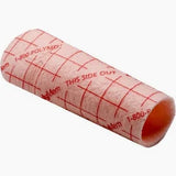 Medical adhesive tape with grid lines and red text, rolled for easy application