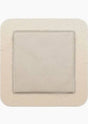 Square adhesive wound dressing pad for medical use, shown on a white background