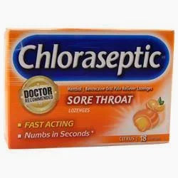 Chloraseptic, Honey Lemon, Warming Sore Throat Lozenges, 18 Ct.