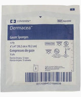 Covidien Dermacea gauze sponges sterile medical supply 4x4 inches 12 ply packaging