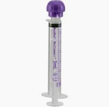 3ml medicine syringe with purple cap, medical supply for home use