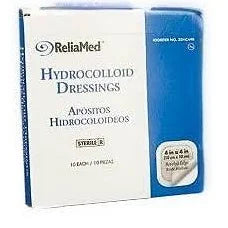 Reliamed Sterile Latex-free Hydrocolloid Dressing With Film Back And Beveled Edge 8" X 8"