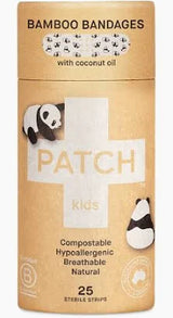 Patch Coconut Oil Kids Bamboo Adhesive Bandages, 25 Count Tube