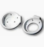 Two white raised toilet seats for accessibility and bathroom safety