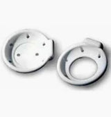 Two white raised toilet seats for accessibility and bathroom safety