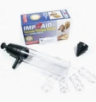 Vacuum therapy device kit with pump, cones, cylinders, and product box for medical use