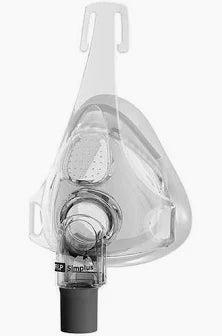 CPAP full face mask with clear silicone cushion for respiratory therapy
