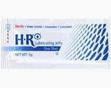 Single-use packet of H-R lubricating jelly for medical use, 5g, sterile and water-soluble