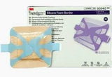 Silicone foam border medical dressing and packaging for wound care and protection
