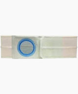 Ostomy barrier strip with blue center ring for medical supply home delivery