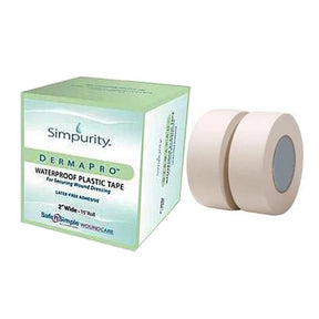 Simpurity Dermapro waterproof silicone medical tape rolls beside product box