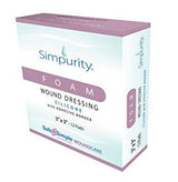 Box of Simpurity foam wound dressing silicone 3x3 inch with adhesive border for wound care