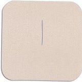 Single-use adhesive medical tape patch, beige, 3x3 inch, center slit, sterile dressing
