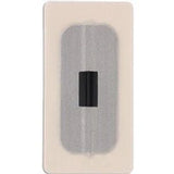 rectangular single-use adhesive medical tape patch with central black strip