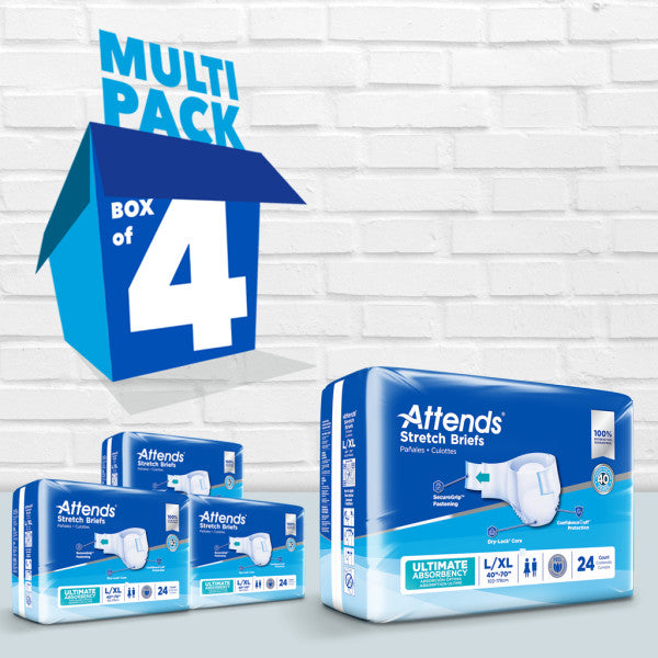 Attends Stretch Brief, Ultimate Absorbency, L/XL