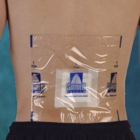 Waterproof wound cover for lower back, clear adhesive dressing protecting skin
