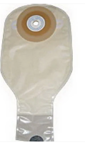 Transparent ostomy bag with adhesive barrier for medical use