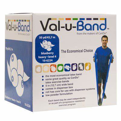 Val-u-band Resistance Bands, Dispenser Roll, 50 Yds., Blueberry-level 4/7, Latex-free