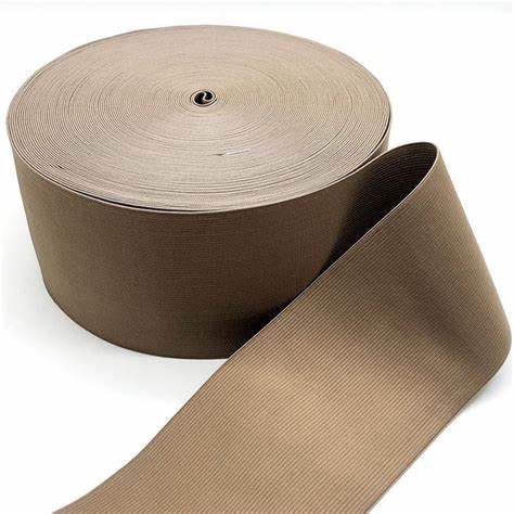 4" Beige, Regular Elastic, Flat Panel Belt, Large, 2-1/2" Cloth Bias Opening