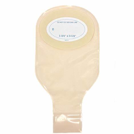 Beige ostomy pouch with adhesive backing for medical supply home use