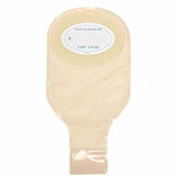 Beige ostomy pouch with adhesive backing for medical supply home use